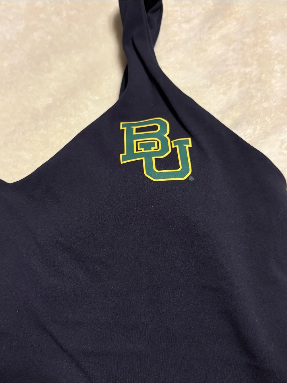 lululemon athletica Black Sports Bra with Green & Yellow BU Logo